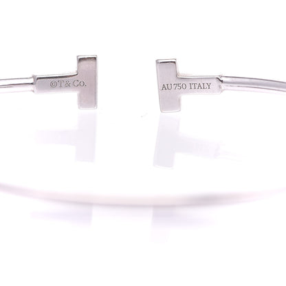 Tiffany 18K White Gold Narrow T Wire Bracelet 3 of 5