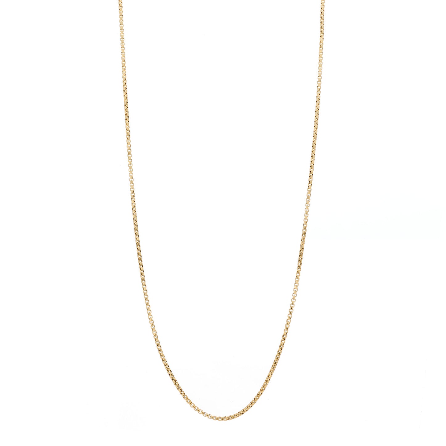 18K Yellow Gold 1.7mm Box Chain Necklace 23"