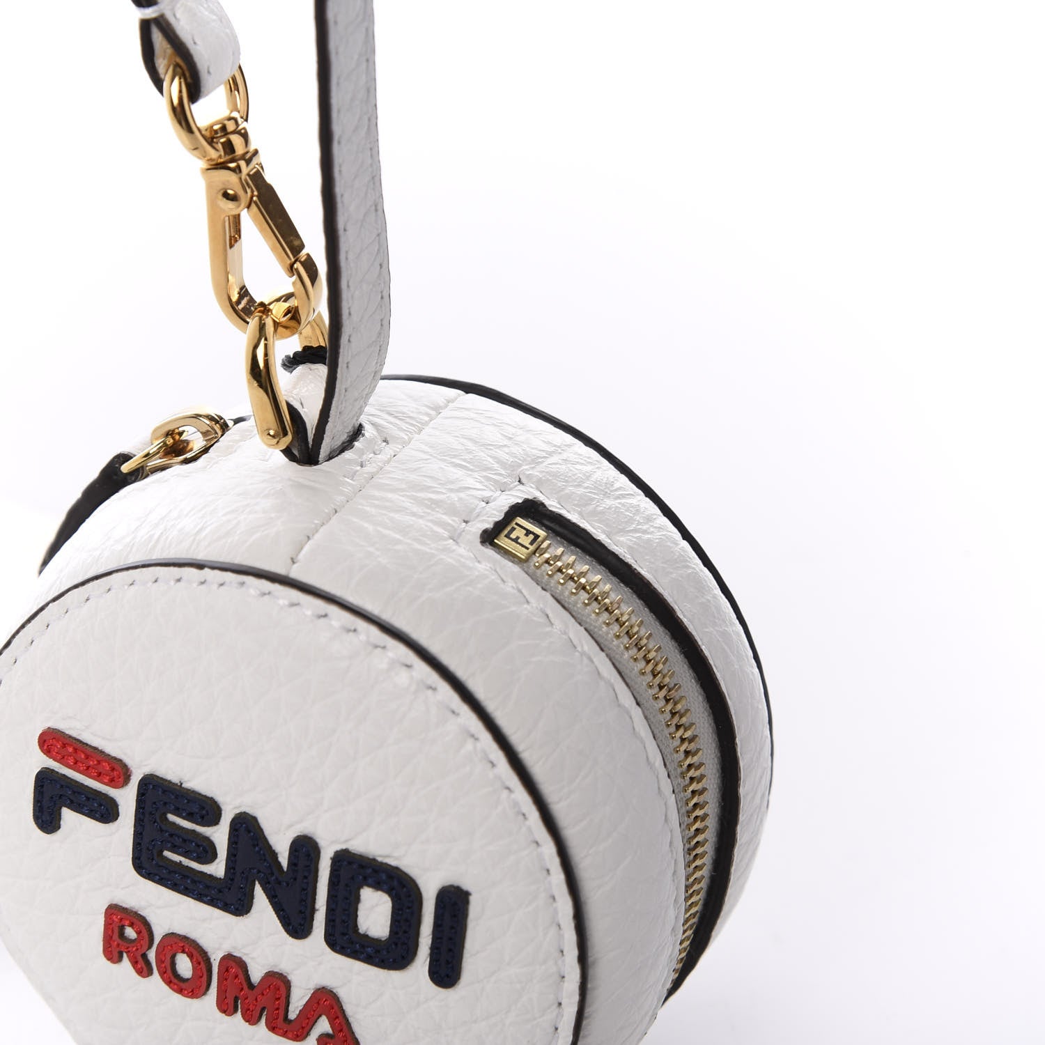 Fendi X FILA Calfskin Mania Tote Charm White Blueberry Multicolor 8 of 8