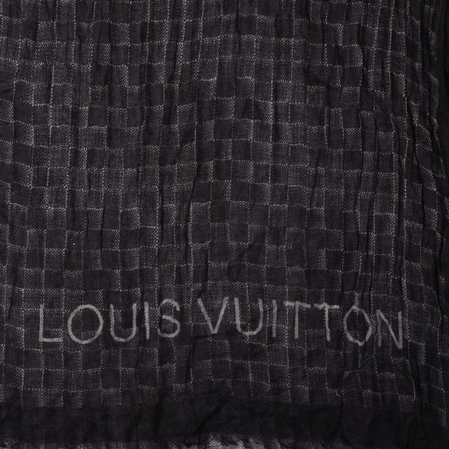 Cashmere Silk Etole Stole Damier Black