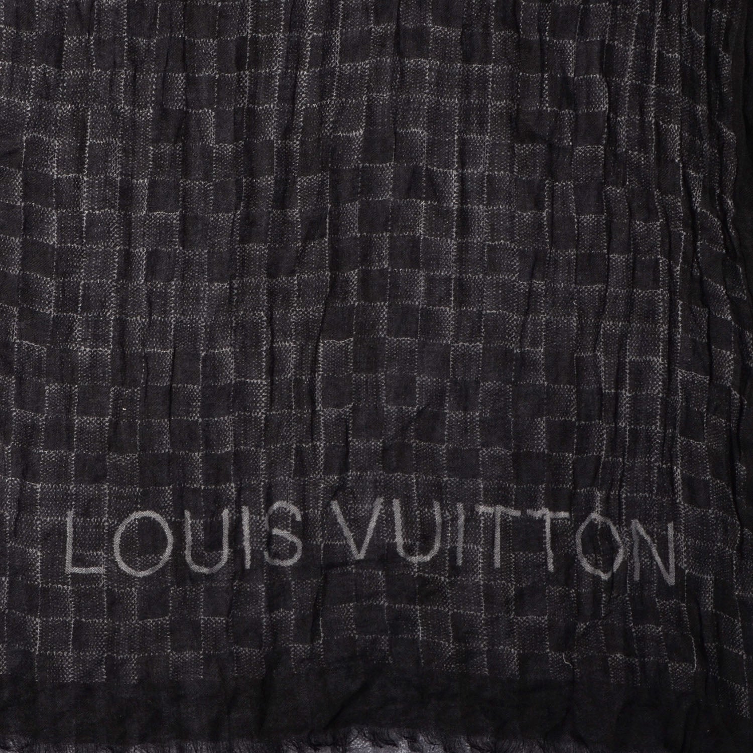 Louis Vuitton Cashmere Silk Etole Stole Damier Black 3 of 7