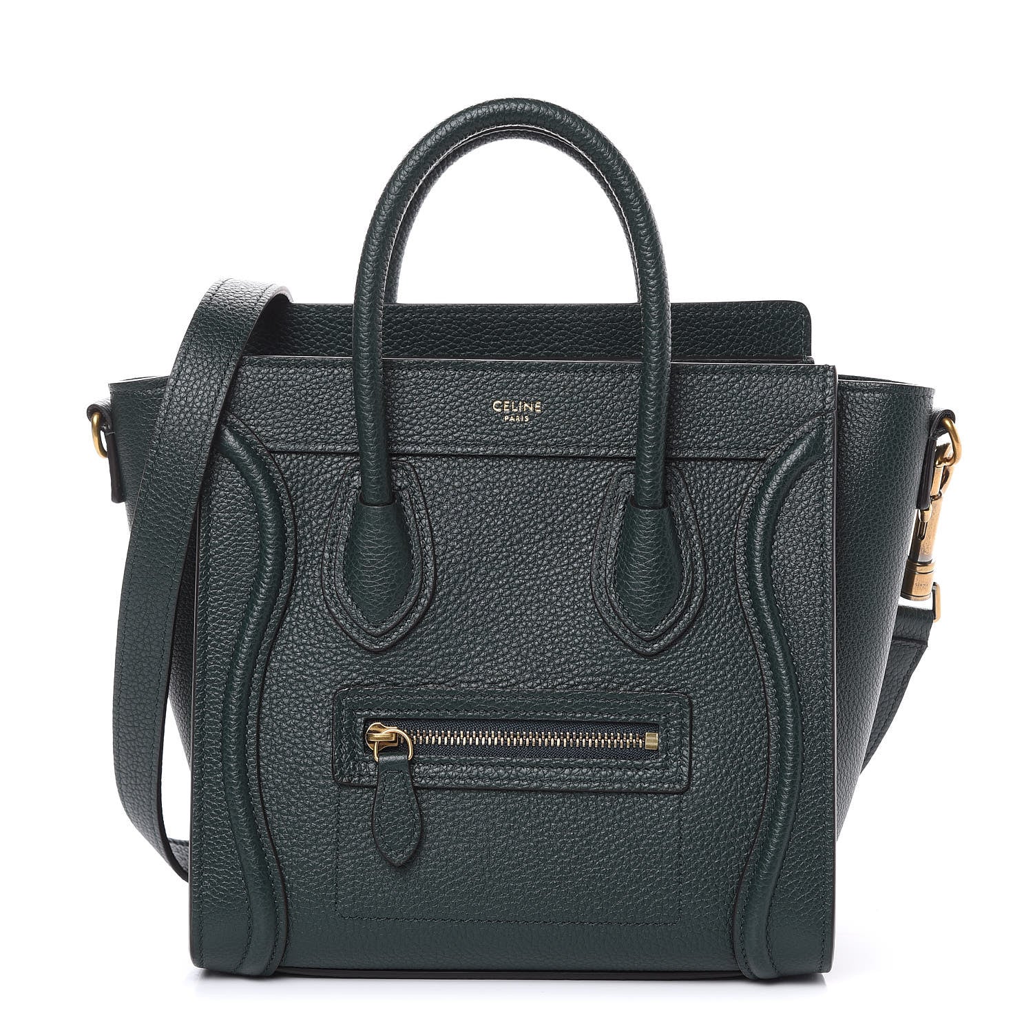 Celine Drummed Calfskin Nano Luggage Amazone 1 of 10