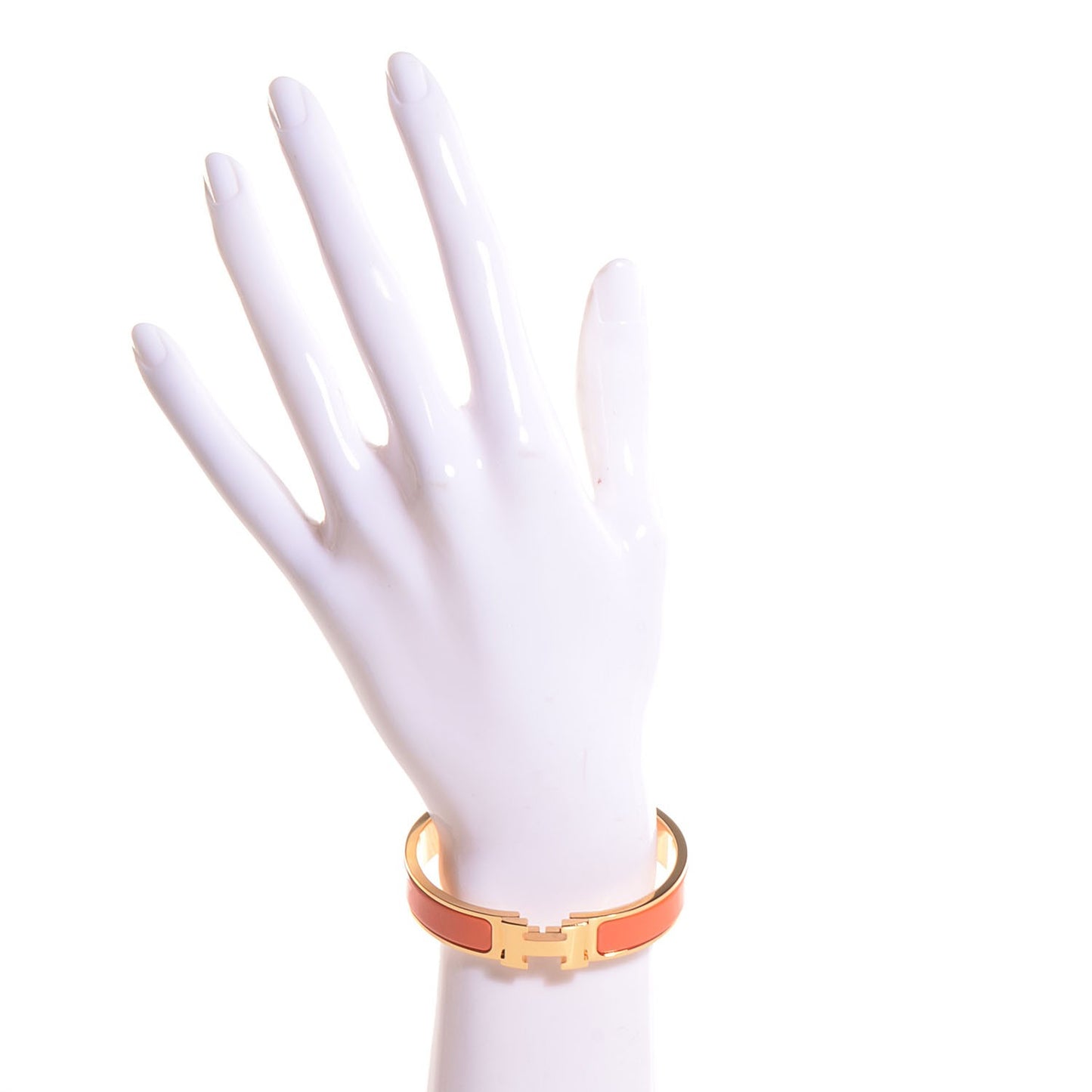 Enamel Narrow Clic Clac H Bracelet PM Orange