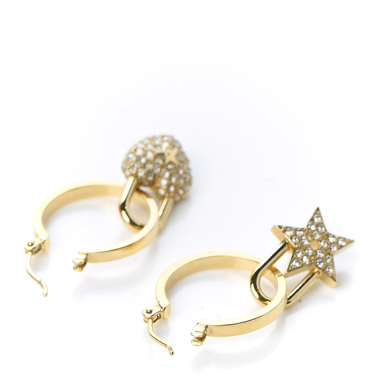 Crystal Lucky Locket Earrings Gold