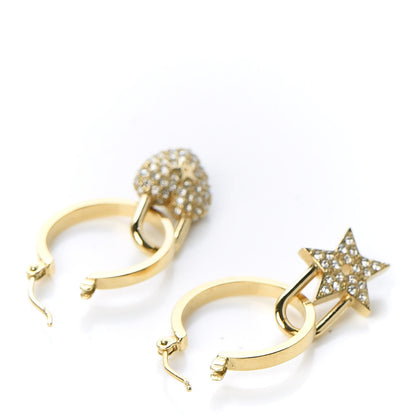 Christian Dior Crystal Lucky Locket Earrings Gold 3 of 5