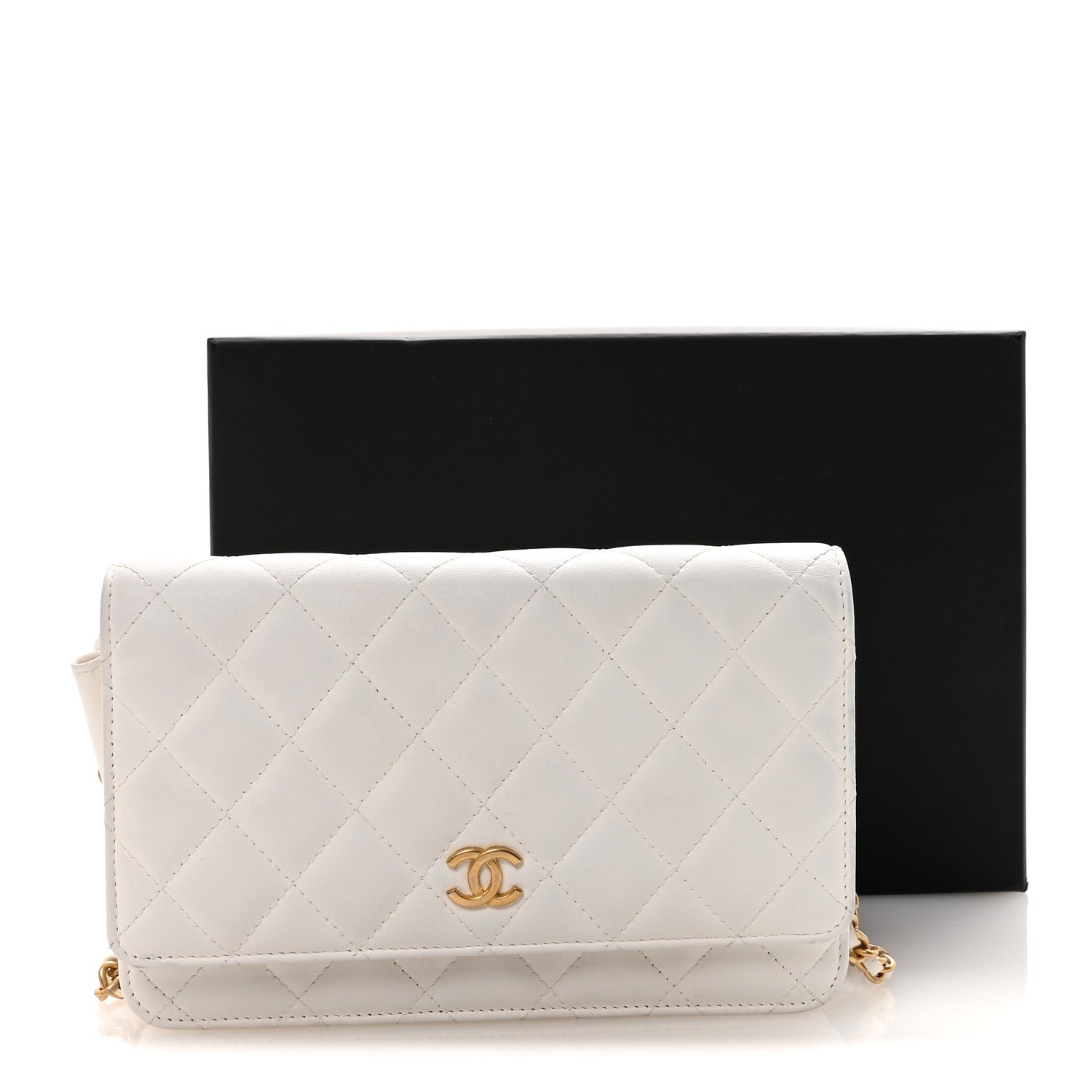 Chanel Lambskin Quilted Romance Wallet On Chain WOC White 12 of 12