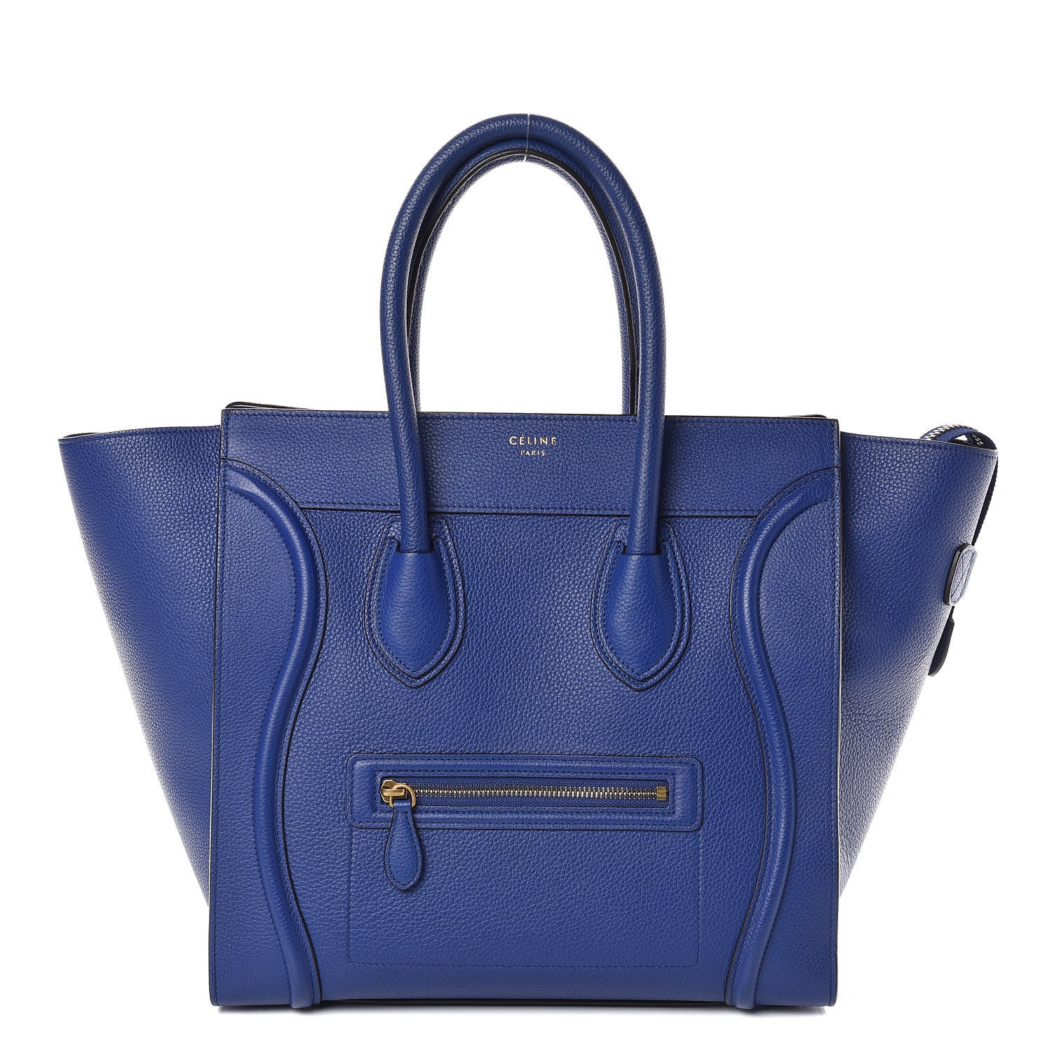 Celine Drummed Calfskin Mini Luggage Indigo 1 of 9