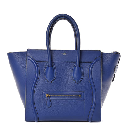 Celine Drummed Calfskin Mini Luggage Indigo 1 of 9