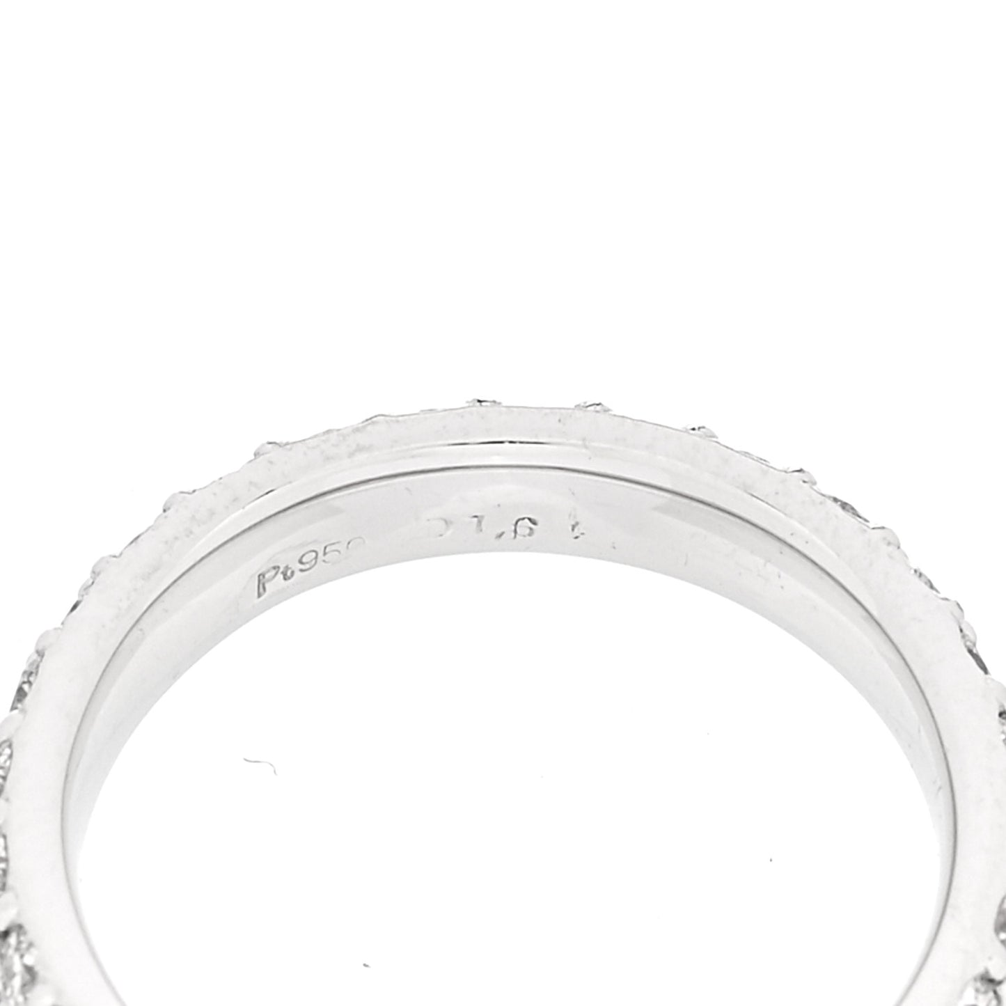 Platinum Diamond 1.61ct Two Row Eternity Band Ring 52 6