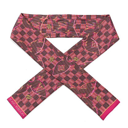 Louis Vuitton Silk Monogram Damier Pop Print Bandeau Pink 1 of 4