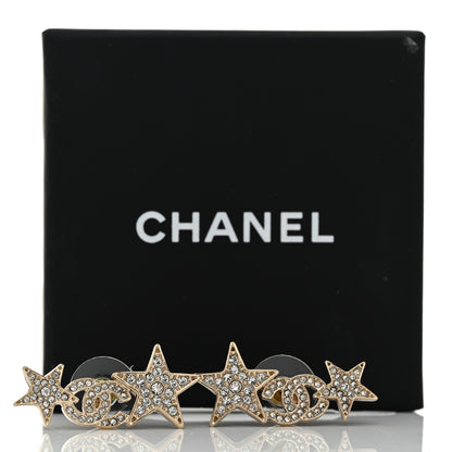 Chanel Crystal Star CC Earrings Gold 5 of 5