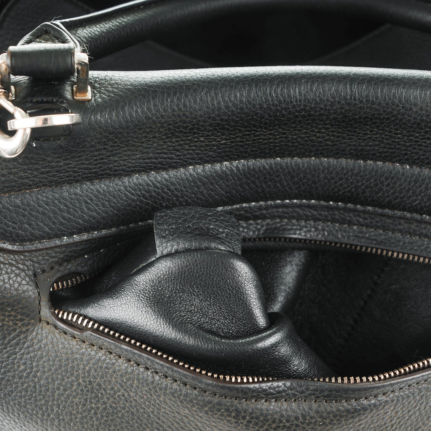 Celine Drummed Calfskin Suede Medium Trapeze Black 7 of 10