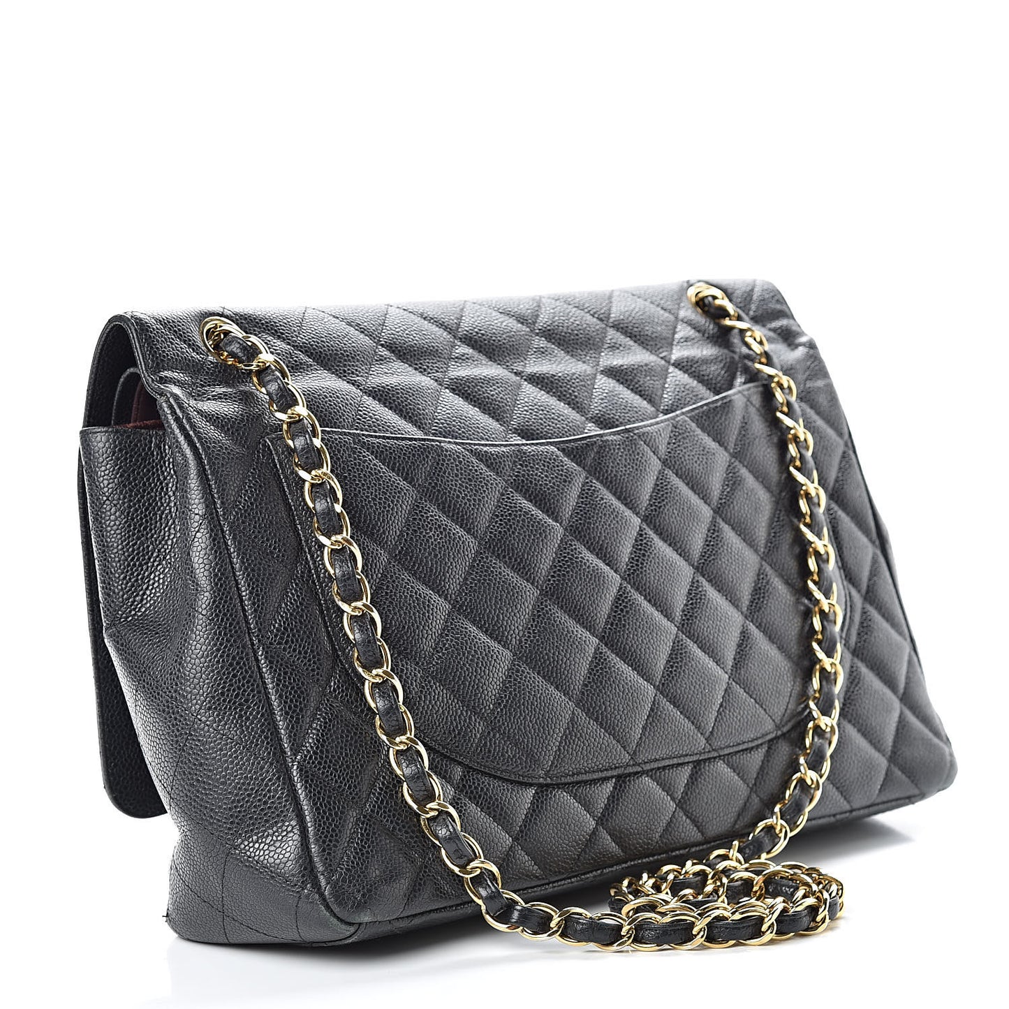 Caviar Quilted Maxi Double Flap Black