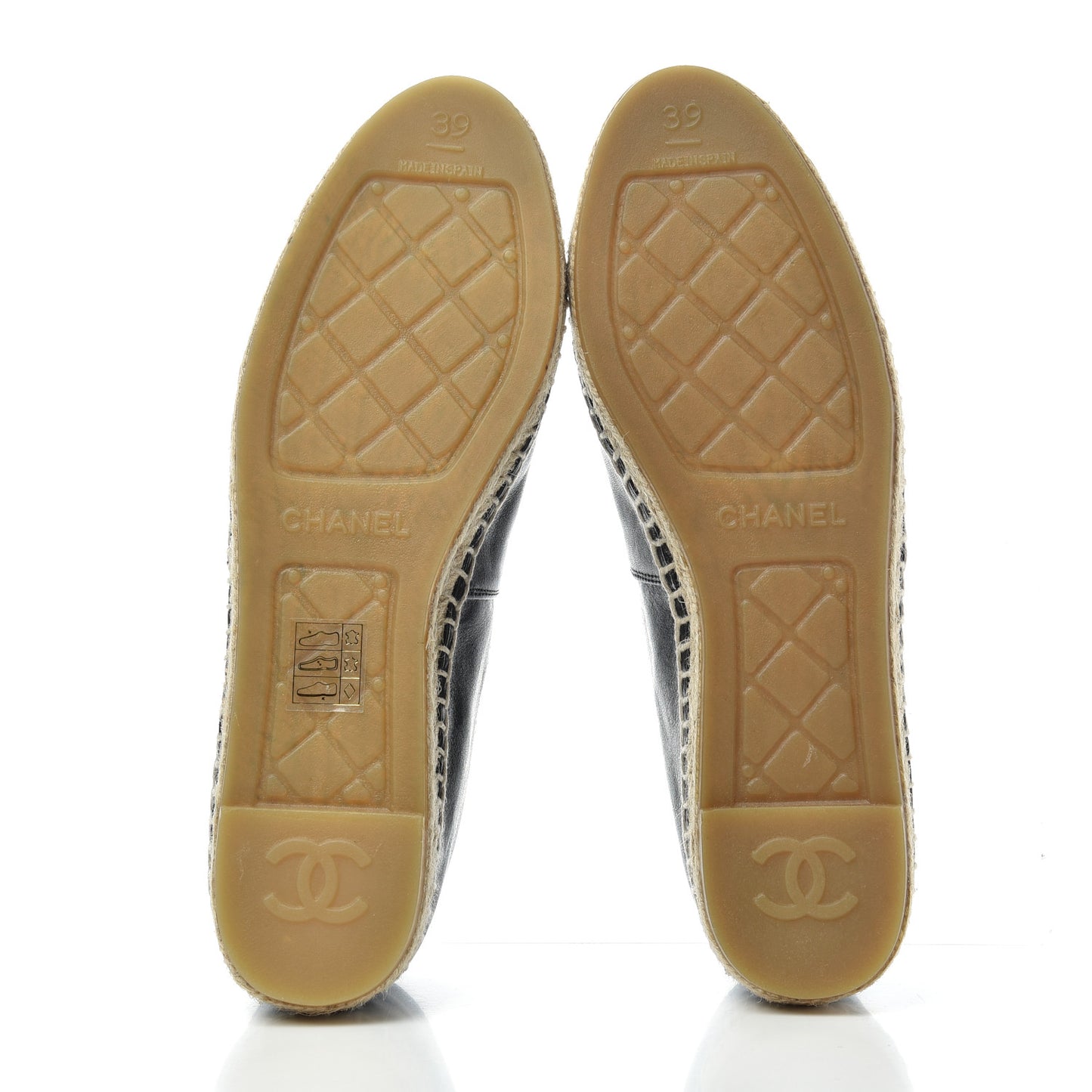 Calfskin Chain CC Espadrilles 39 Black