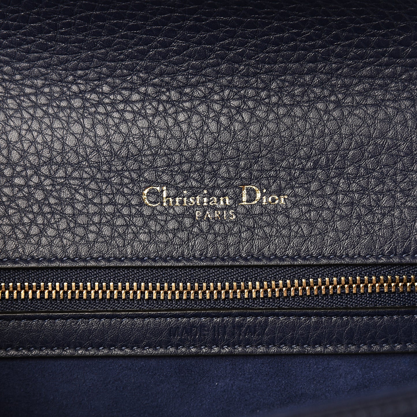 Grained Calfskin Small Diorama Flap Bag Indigo
