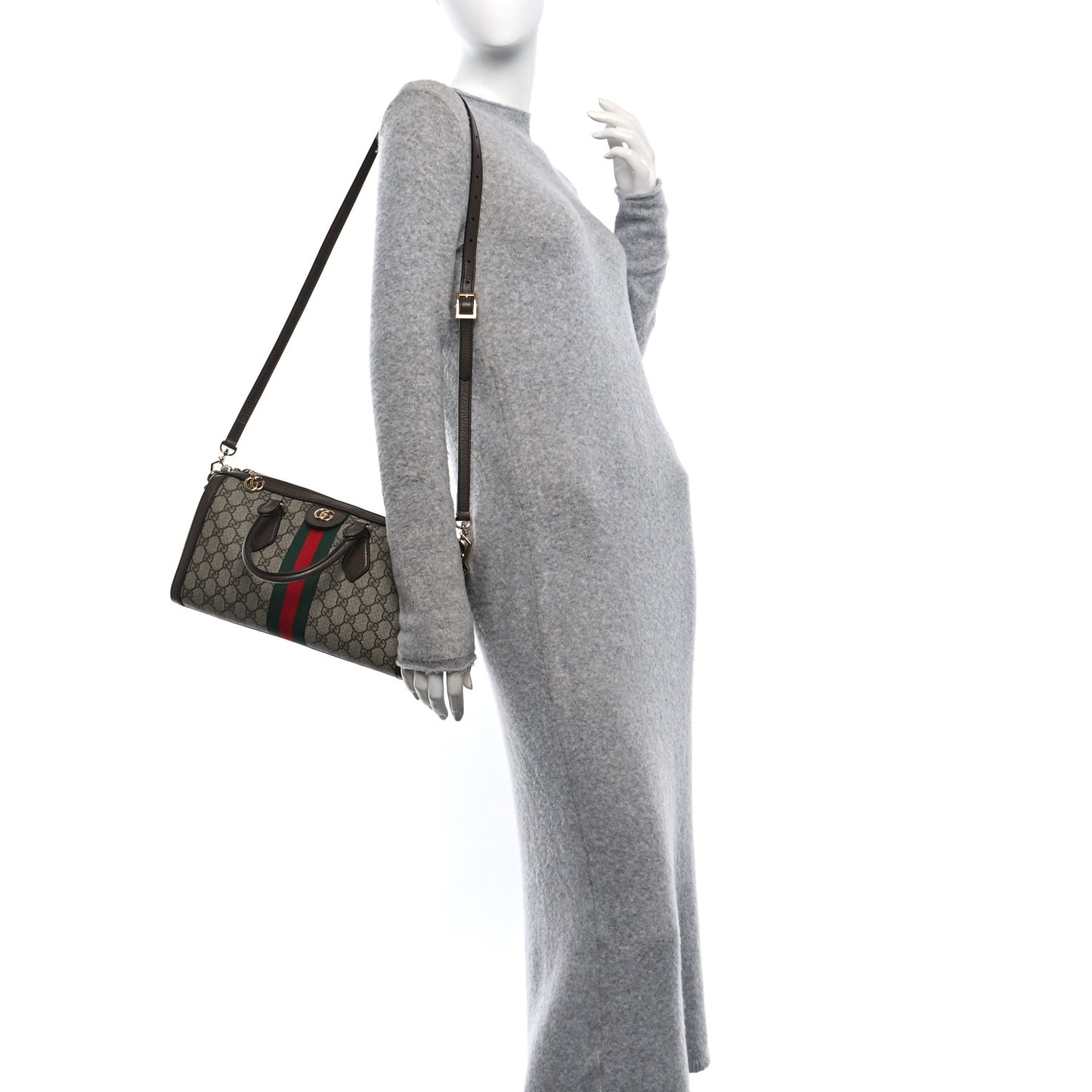 GG Supreme Monogram Web Medium Ophidia Boston Brown