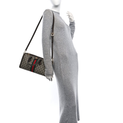 Gucci GG Supreme Monogram Web Medium Ophidia Boston Brown 3 of 10