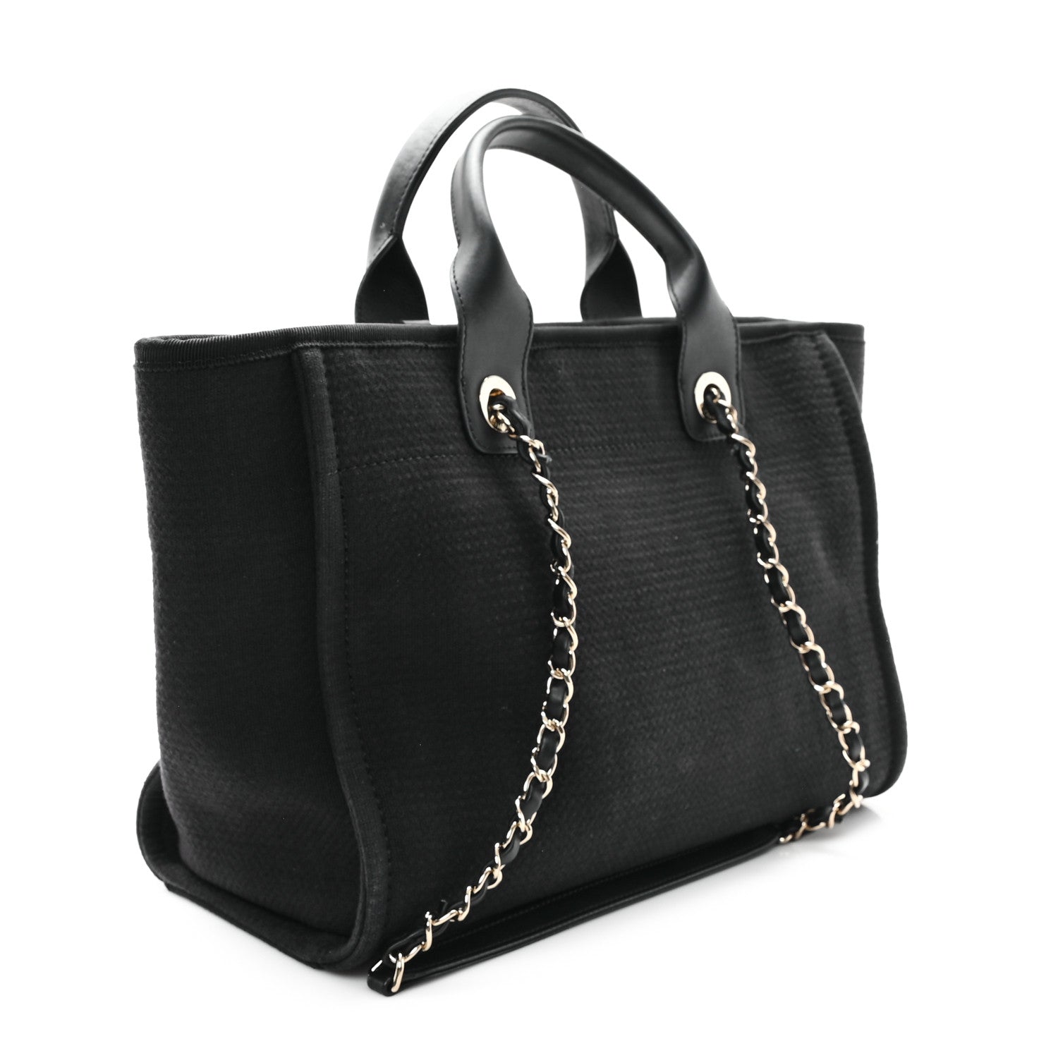 Chanel Mixed Fibers Small Deauville Tote Black 4 of 12