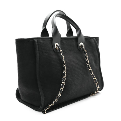 Chanel Mixed Fibers Small Deauville Tote Black 4 of 12