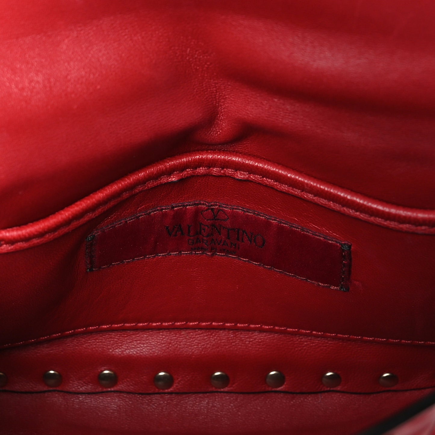 Patent Small Rockstud Spike Shoulder Bag Rosso Valentino
