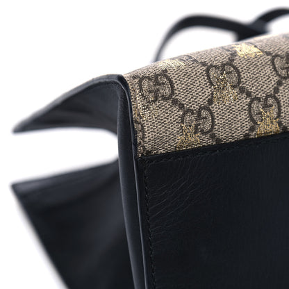 Gucci GG Supreme Monogram Bees Medium Padlock Tote Beige Oro Black 7 of 13