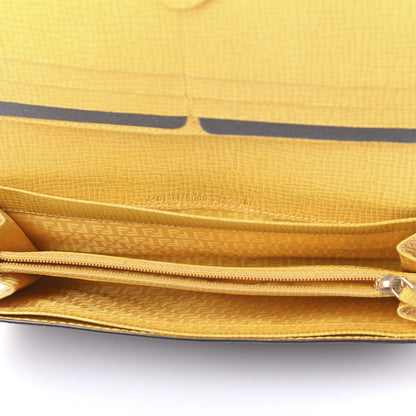 Fendi Zucca Spalmati Vitello Elite Continental Wallet Tobacco Giallo 5 of 12