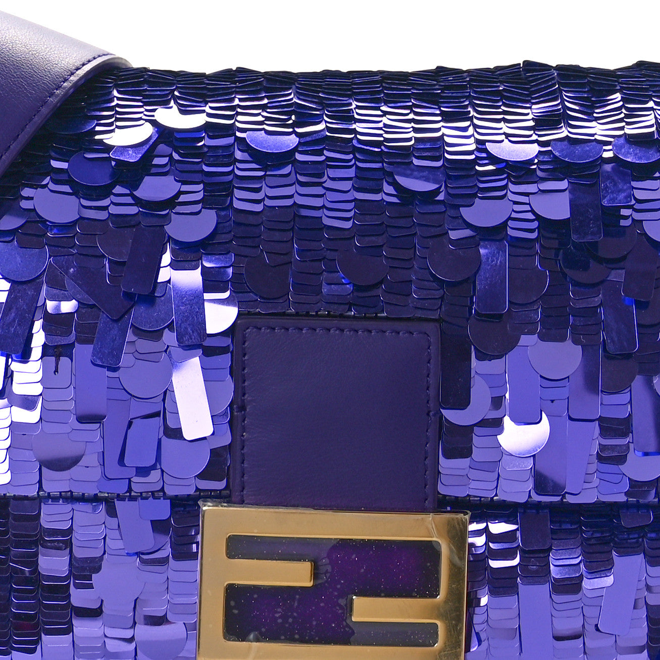 Fendi Sequin Paillettes Vitello Grace Sex and the City Baguette Viola Purple Rain 6 of 8