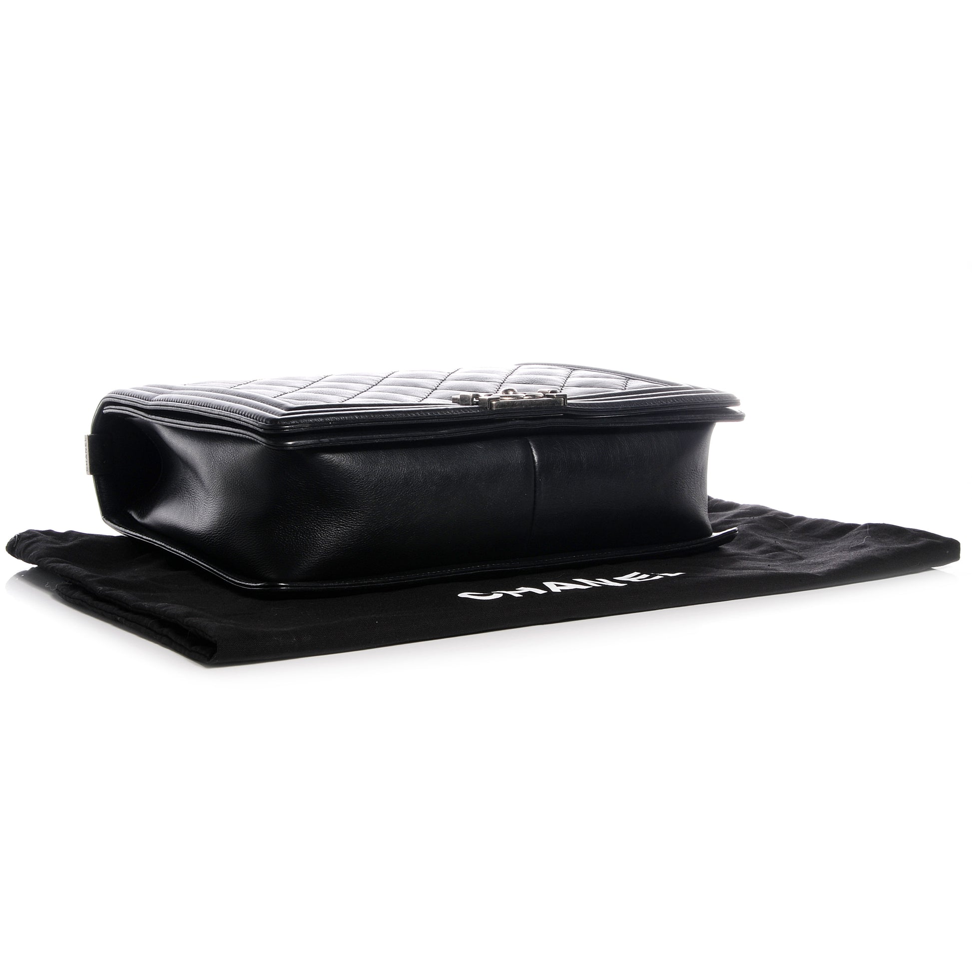 Chanel Calfskin Double Stitch Large Boy Flap Black 5 of 19