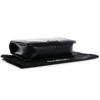 Chanel Calfskin Double Stitch Large Boy Flap Black 5 of 19