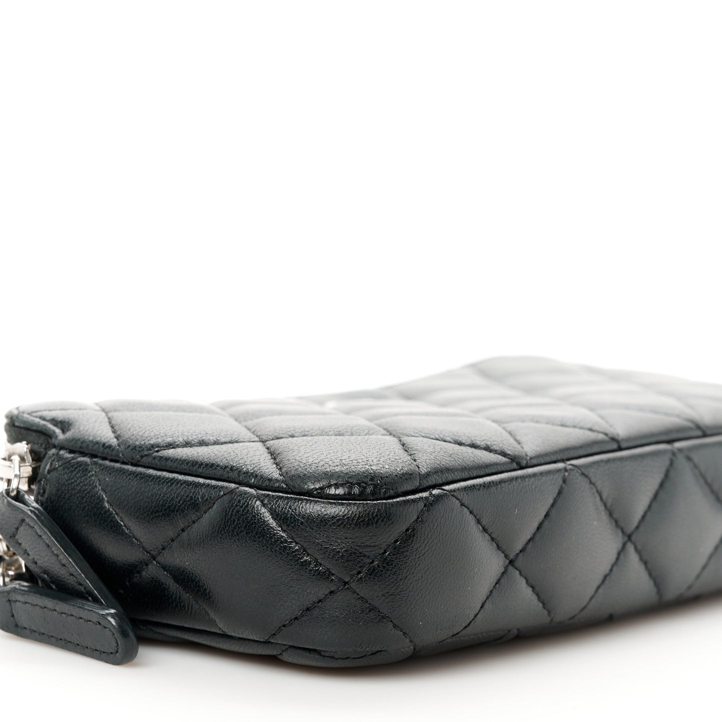 Lambskin Quilted Small Clutch With Chain Black