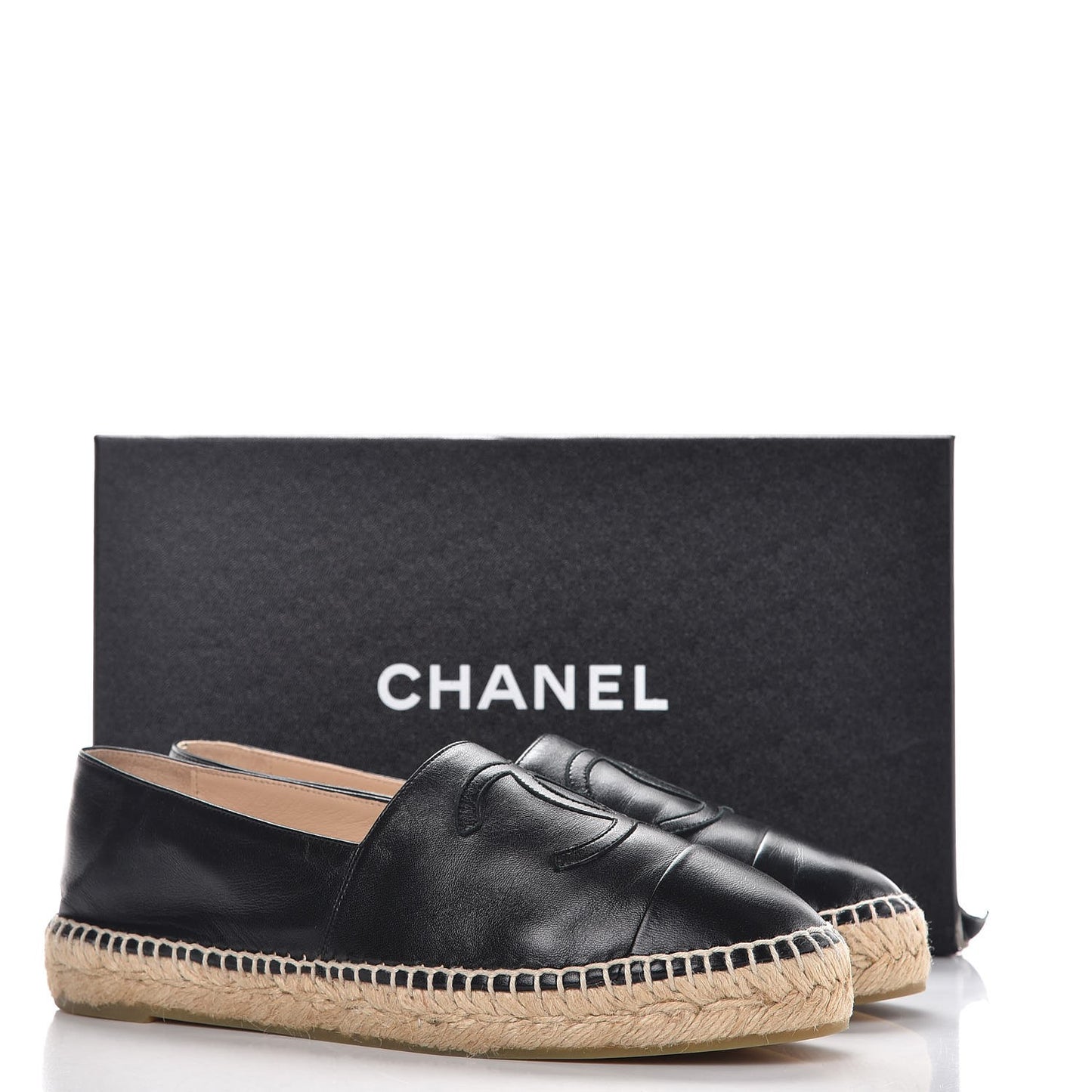 Lambskin CC Espadrilles 38 Black