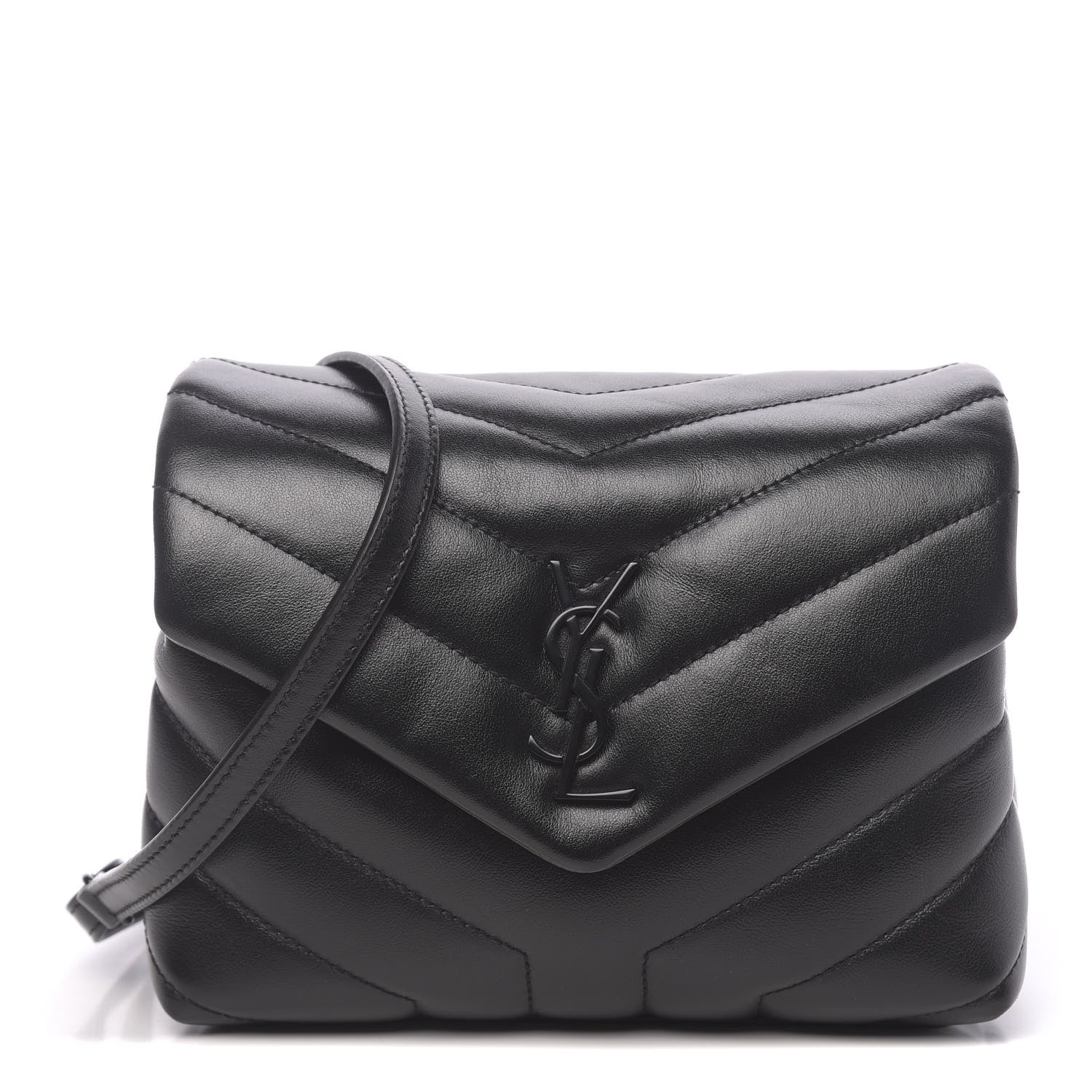 Saint Laurent Calfskin Y Quilted Monogram Toy Loulou Crossbody Bag Black 1 of 9