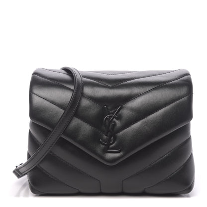 Saint Laurent Calfskin Y Quilted Monogram Toy Loulou Crossbody Bag Black 1 of 9