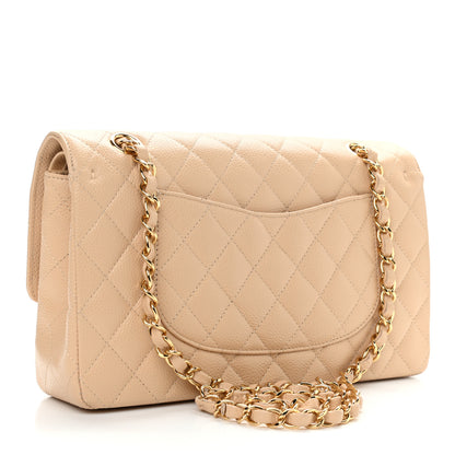 Chanel Caviar Quilted Medium Double Flap Beige Clair 3 of 13