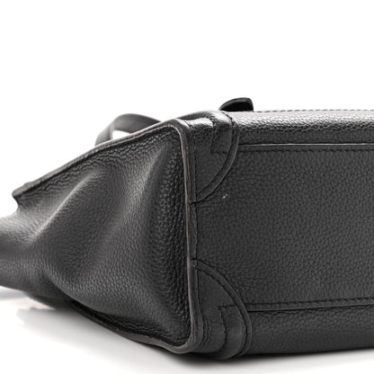Celine Drummed Calfskin Nano Luggage Black 7 of 16