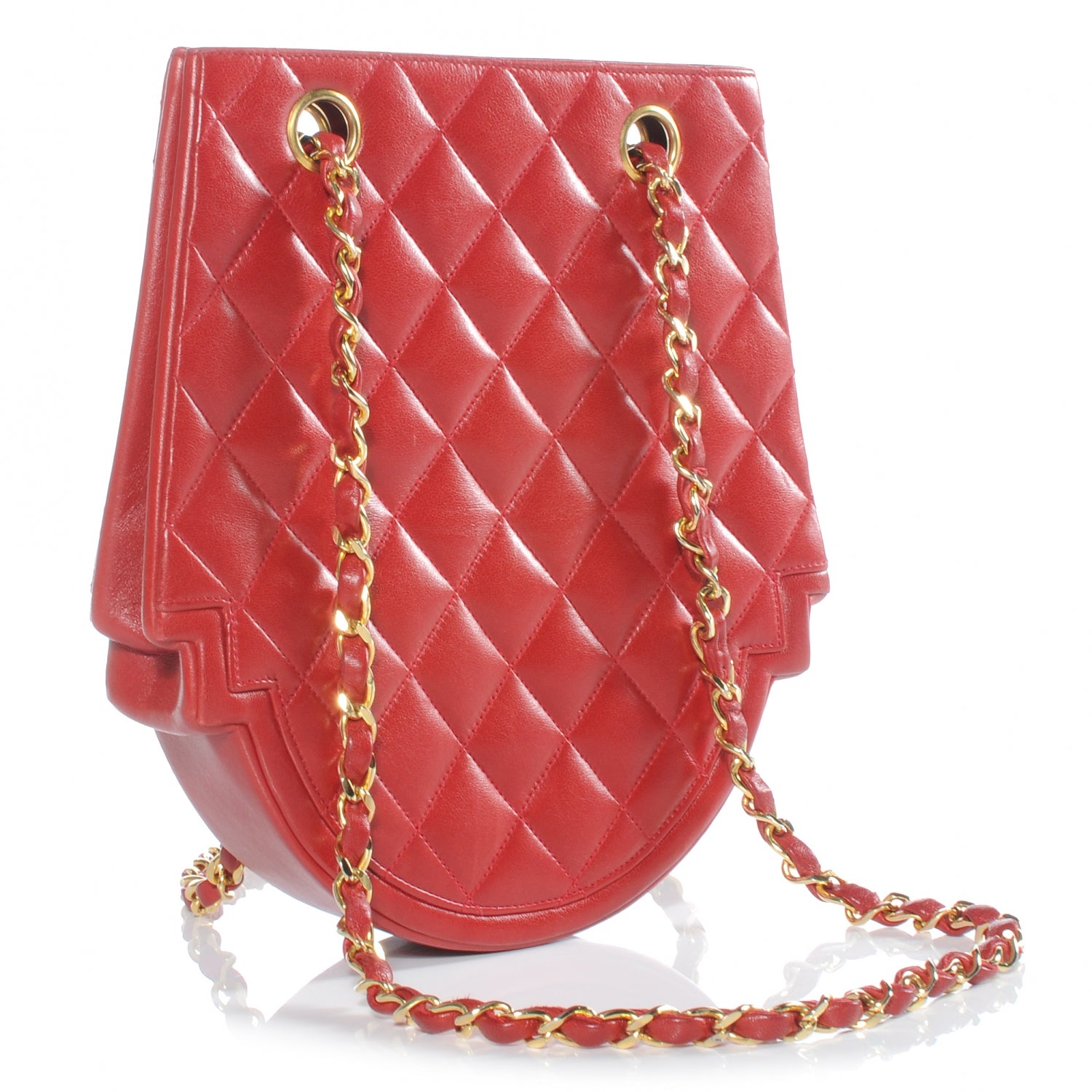 Chanel Lambskin Quilted Small Shoulder Bag Red 3 of 7