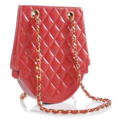 Chanel Lambskin Quilted Small Shoulder Bag Red 3 of 7
