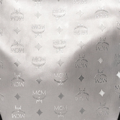 MCM Metallic Visetos Medium Shopper Tote Silver Black 7 of 10