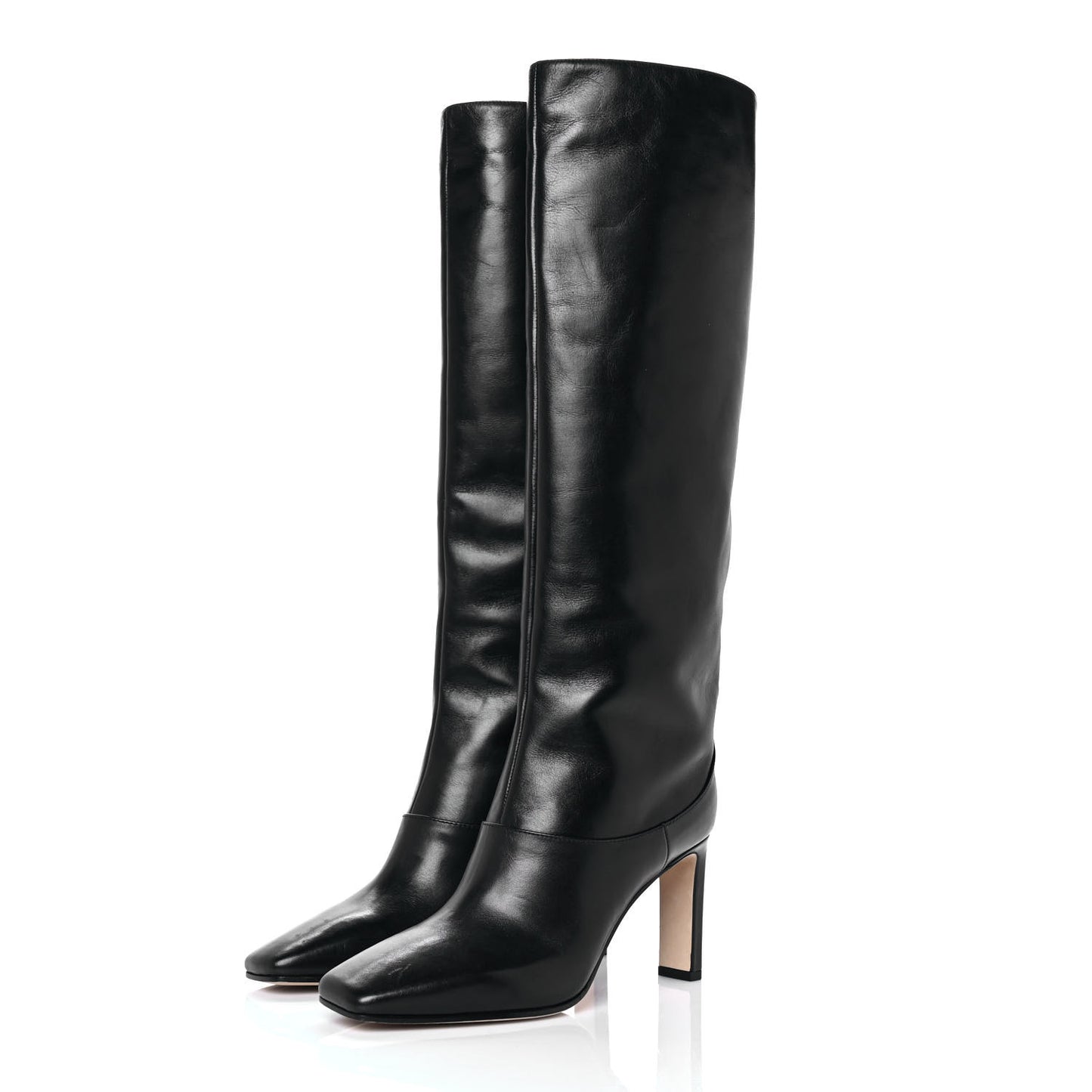 Calfskin Knee High Boots 37.5 Black