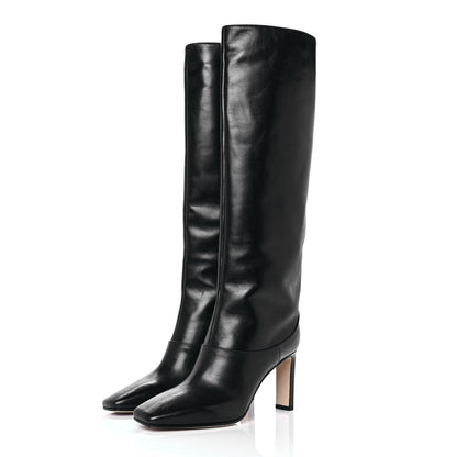 Jimmy Choo Calfskin Knee High Boots 37.5 Black 3 of 7