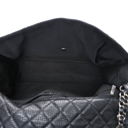Chanel Grained Calfskin Quilted Small XXL Travel Flap Bag Black 5 of 11