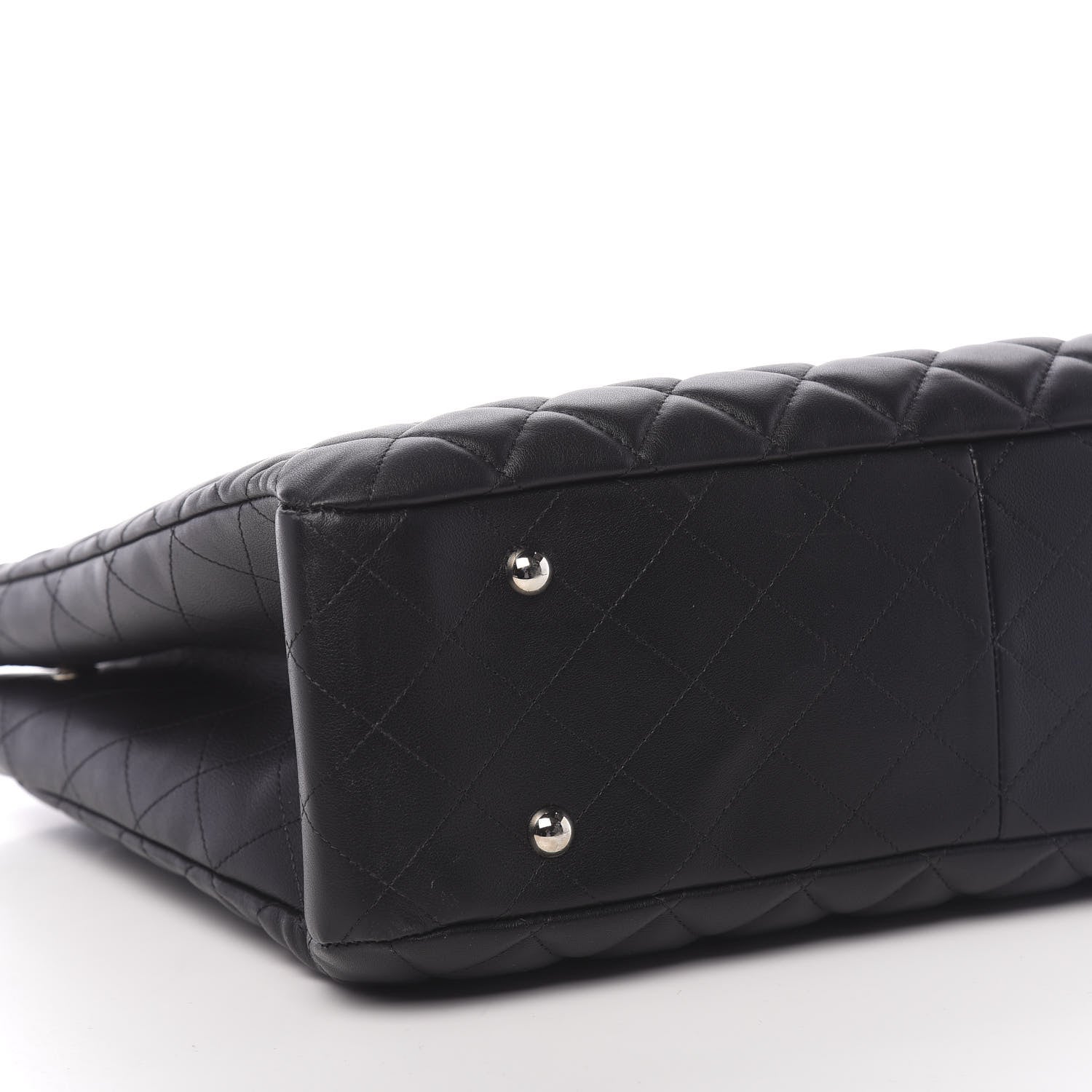 Chanel Calfskin Quilted Large CC Shopping Tote Black 9 of 10
