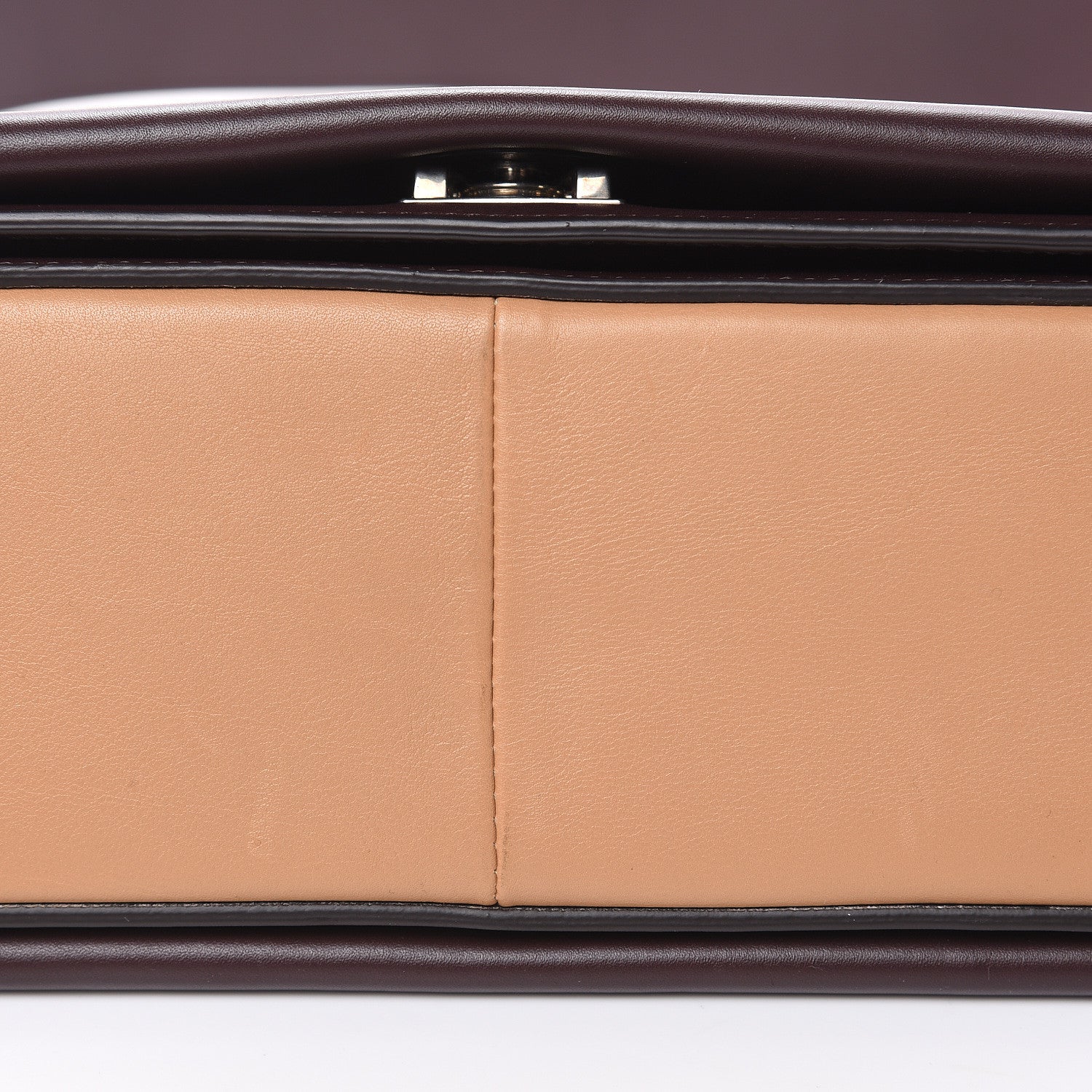 Celine Shiny Smooth Calfskin Medium Frame Shoulder Bag Burgundy Tan 9 of 13