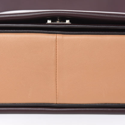 Celine Shiny Smooth Calfskin Medium Frame Shoulder Bag Burgundy Tan 9 of 13