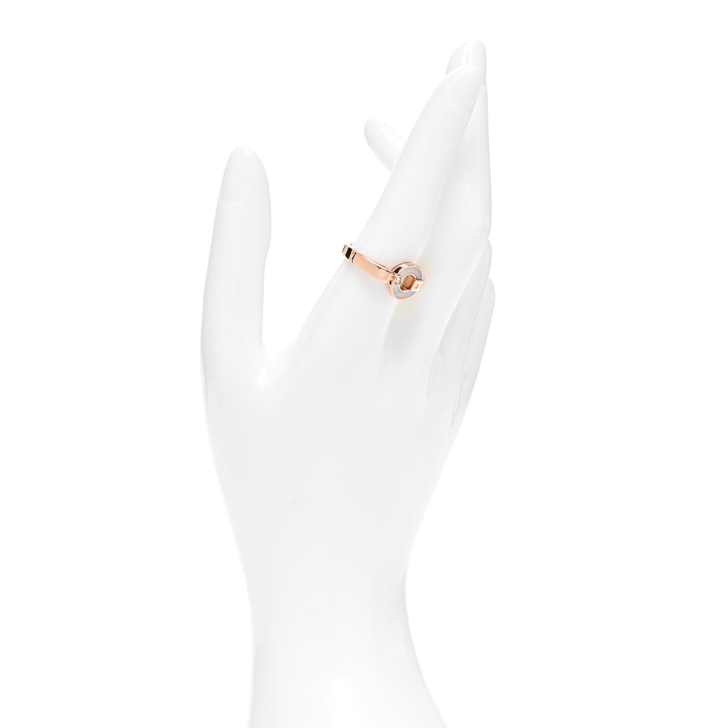 18K Rose Gold Diamond Mother of Pearl BVLGARI BVLGARI Band Ring 57 8