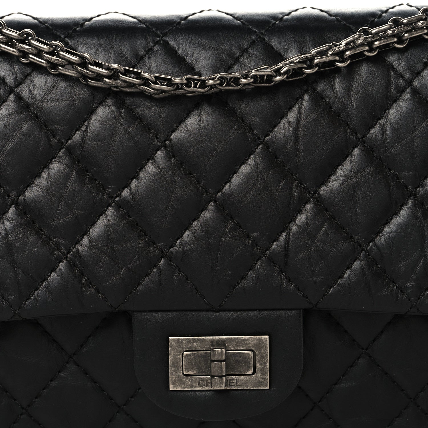 Chanel Aged Calfskin Quilted 2.55 Reissue 225 Flap Black 8 of 10