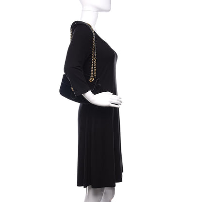 Gucci Velvet Matelasse Mini GG Marmont Shoulder Bag Black 2 of 19