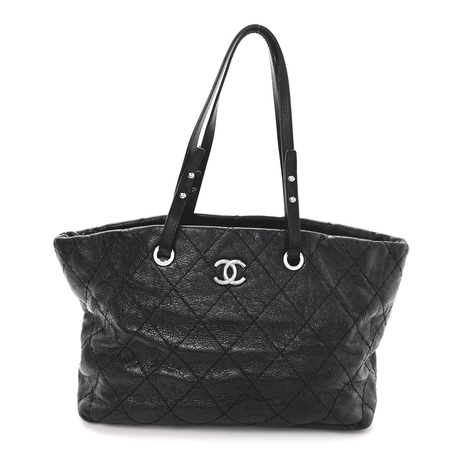 Chanel Glazed Calfskin Large On The Road Tote Black 1 of 10