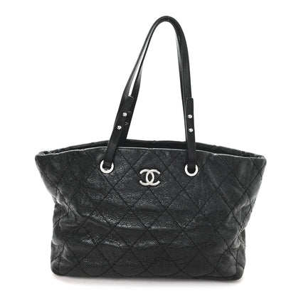 Chanel Glazed Calfskin Large On The Road Tote Black 1 of 10