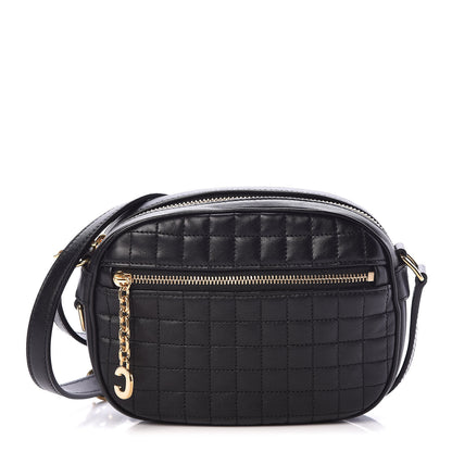 Celine Calfskin Quilted Small C Charm Bag Black 1 of 8